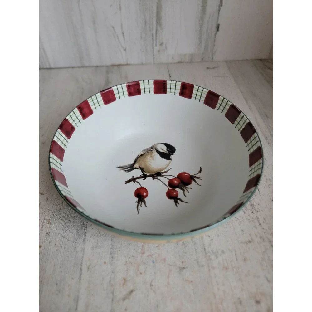 Lenox winter greetings everyday chickadee vintage bowl collectible Xmas